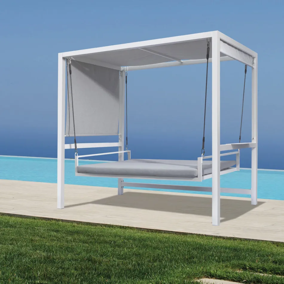 Leagăn de grădină suspendat din aluminiu vopsit - Broccard Viadurini