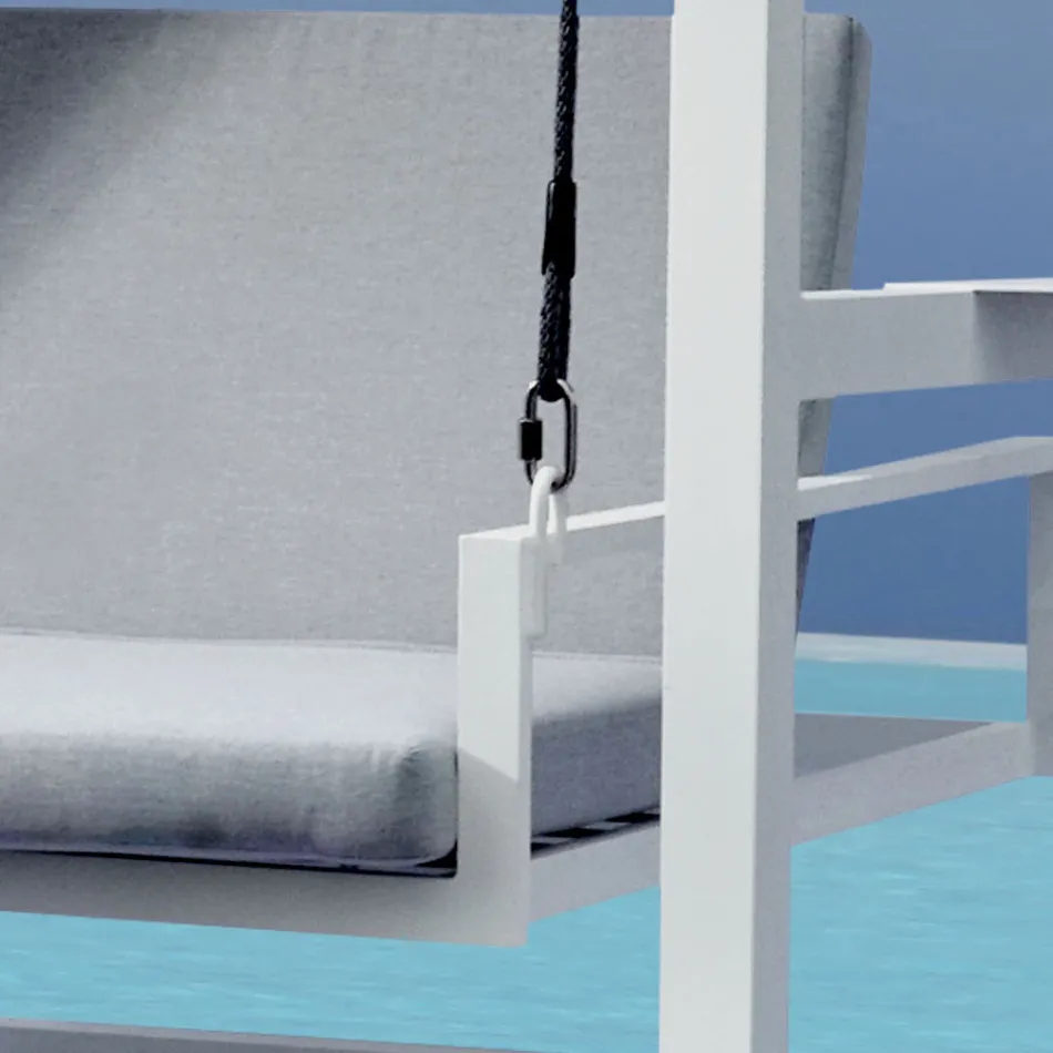 Leagăn de grădină suspendat din aluminiu vopsit - Broccard Viadurini