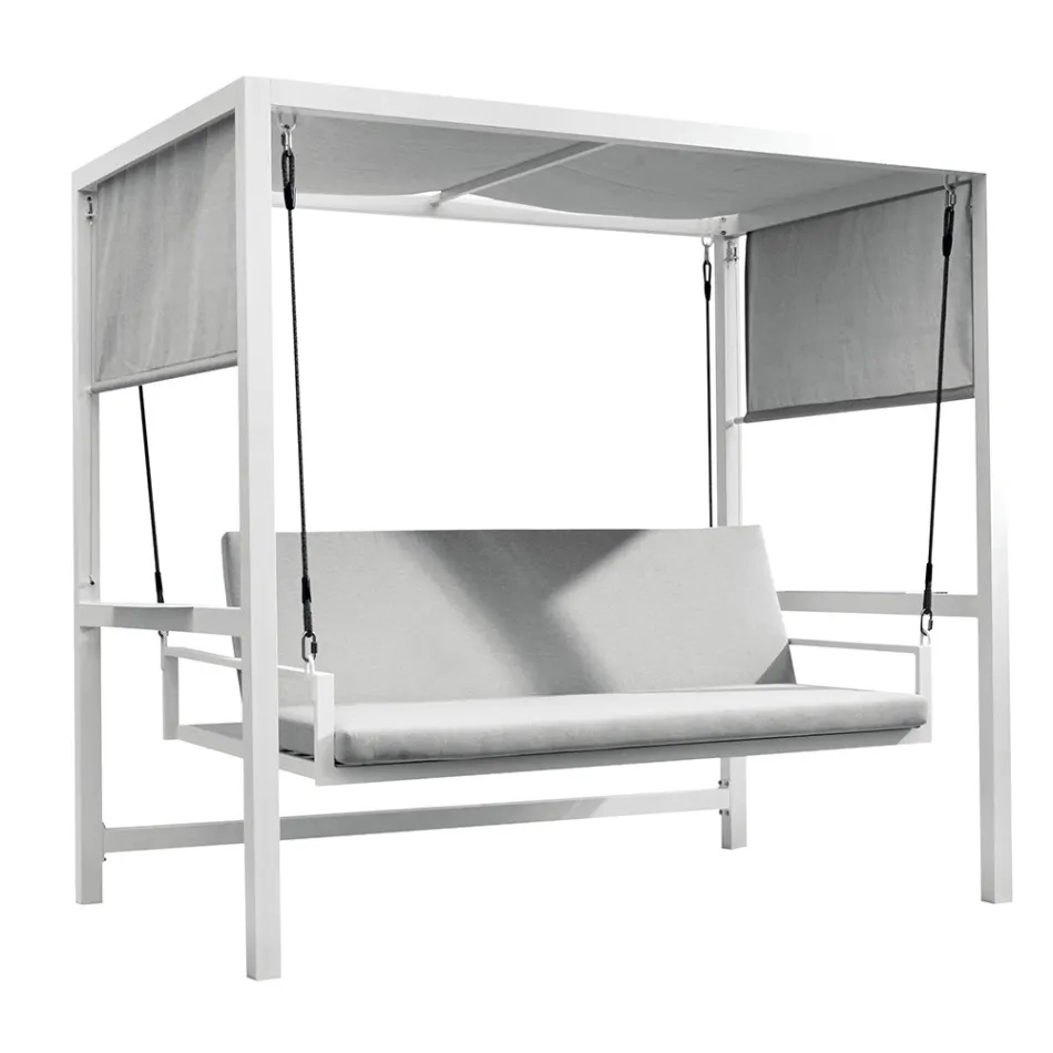 Leagăn de grădină suspendat din aluminiu vopsit - Broccard Viadurini