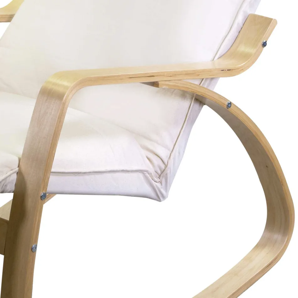 Leagăn de interior realizat din lemn de mesteacăn și țesătură - Abissi Viadurini