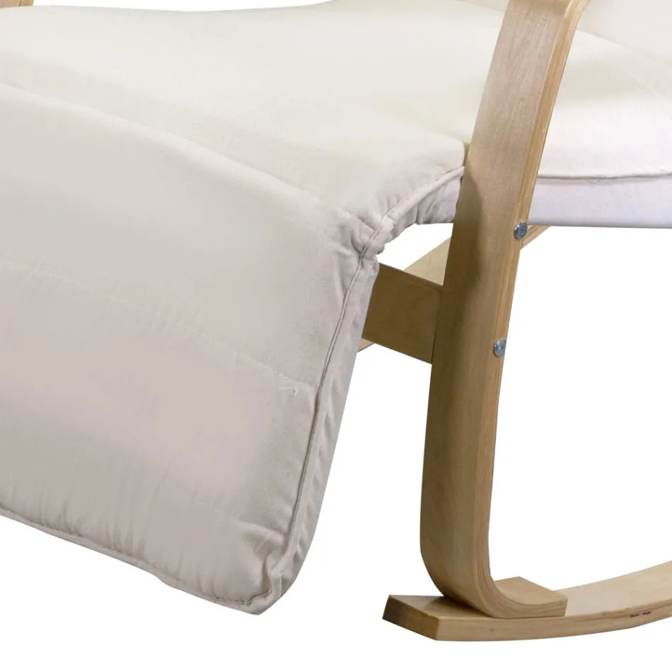 Leagăn de interior realizat din lemn de mesteacăn și țesătură - Abissi Viadurini