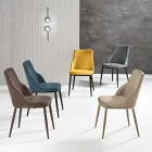 Două scaune tapițate cu cadru metalic și design echilibrat - Mătase Viadurini