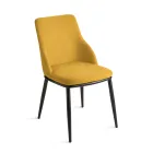 Două scaune tapițate cu cadru metalic și design echilibrat - Mătase Viadurini