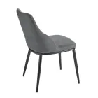 Două scaune tapițate cu cadru metalic și design echilibrat - Mătase Viadurini