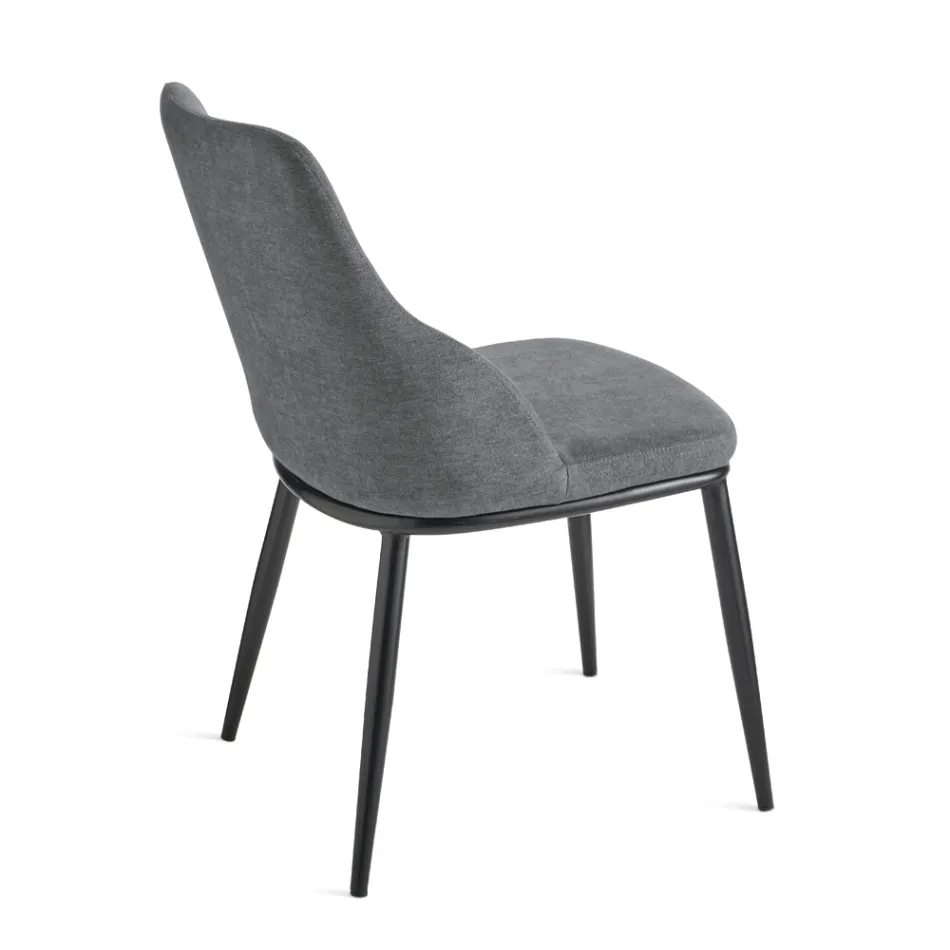 Două scaune tapițate cu cadru metalic și design echilibrat - Mătase Viadurini