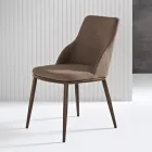 Două scaune tapițate cu cadru metalic și design echilibrat - Mătase Viadurini