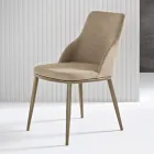 Două scaune tapițate cu cadru metalic și design echilibrat - Mătase Viadurini