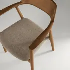 Două scaune din lemn de fag cu șezut tapițat în material textil bicolor - Dorian Viadurini