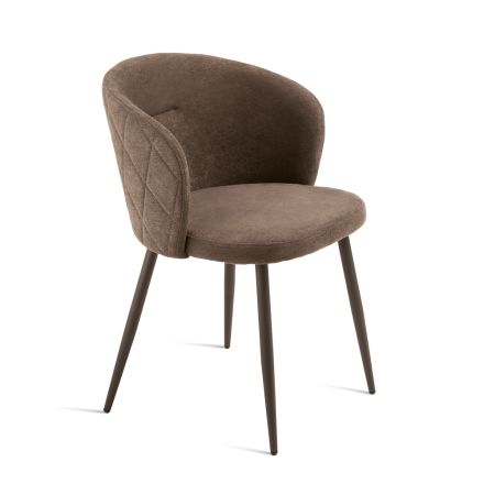 Două scaune din metal vopsit și material textil tapițat în diverse culori - Atria Viadurini