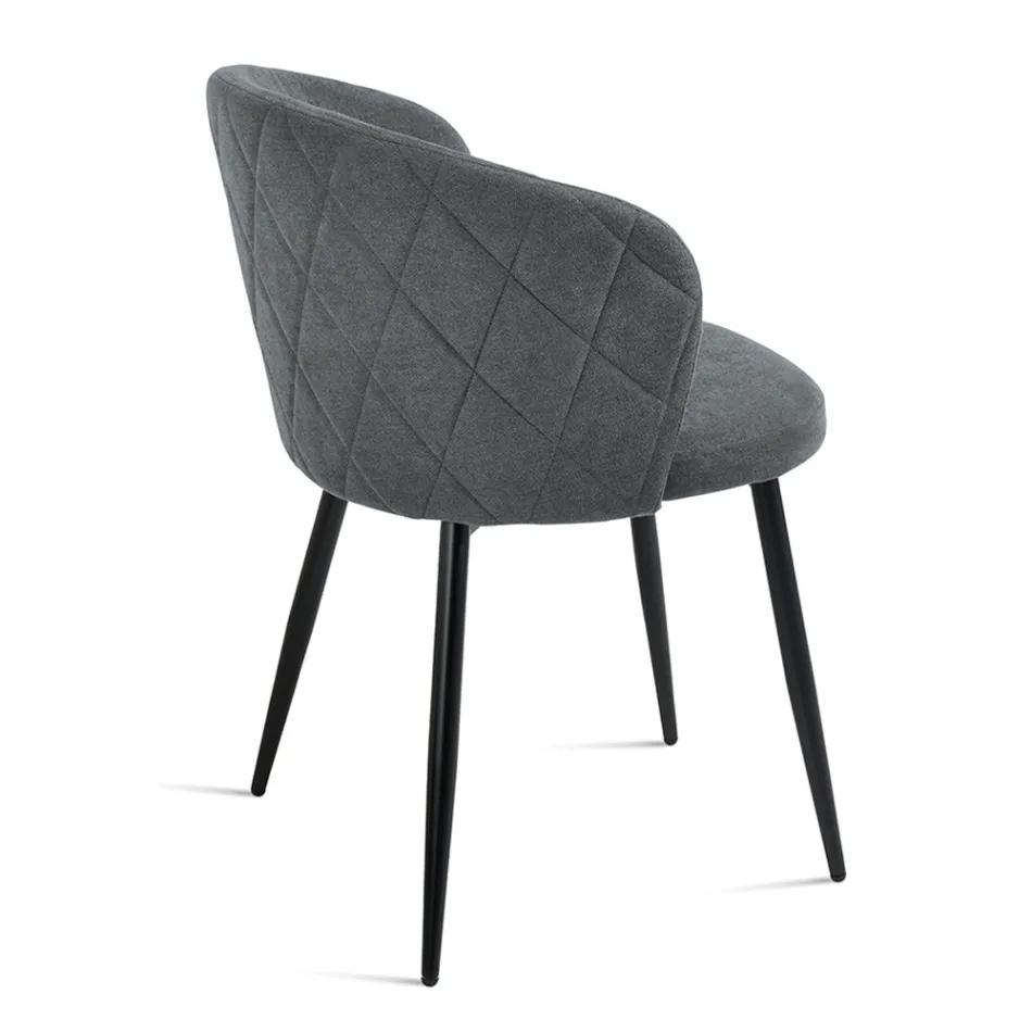 Două scaune din metal vopsit și material tapițat în diverse culori - Atria Viadurini