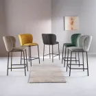 Două scaune tapițate cu material textil și cadru metalic vopsit - Miraggio Viadurini