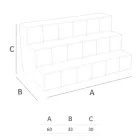 Expozant de sticle cu trei trepte Made in Italy - Capo Viadurini