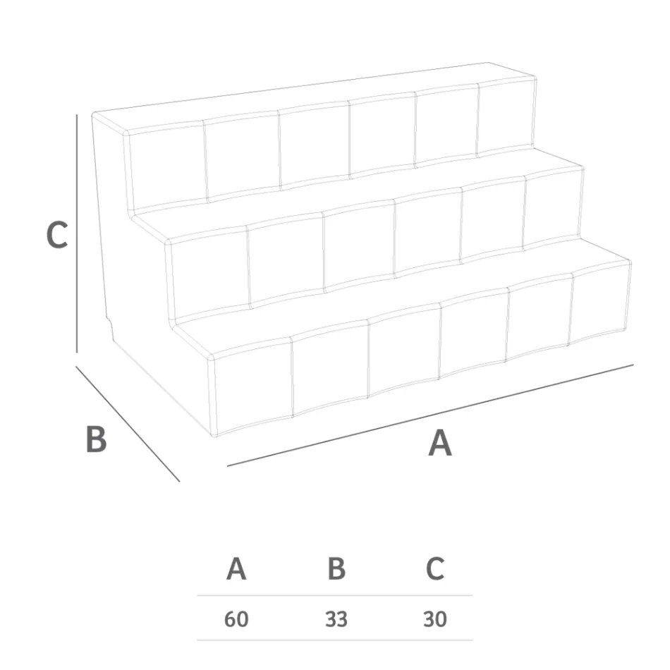 Expozant de sticle cu trei trepte Made in Italy - Capo Viadurini
