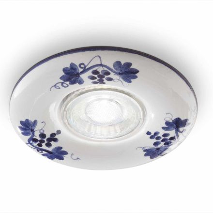 Spot încastrat rotund din ceramică vintage decorată manual - Pescara Viadurini