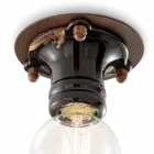 Plafonul de lumina reflectoarelor ceramice retro si metal Cloe Ferroluce Viadurini