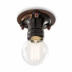 Plafonul de lumina reflectoarelor ceramice retro si metal Cloe Ferroluce Viadurini