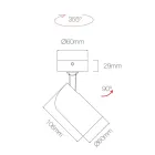 Plafoniera reglabila din aluminiu alb, 4 bucati - Lazzaro Viadurini