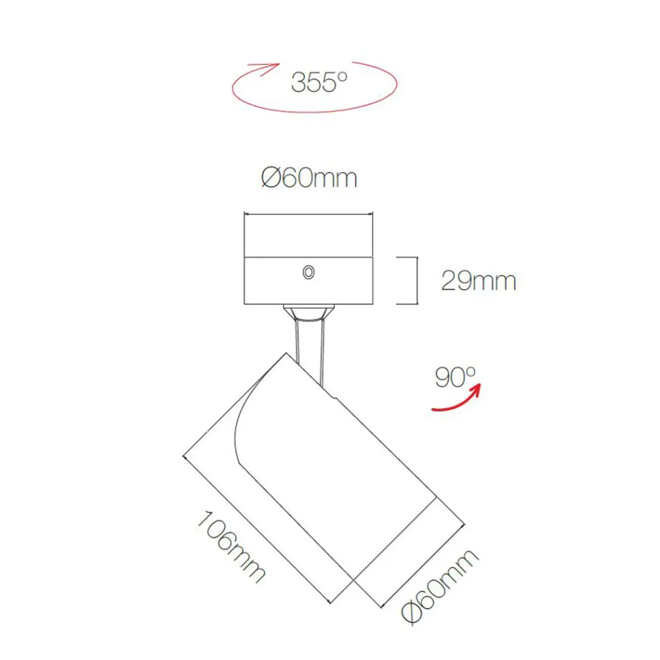 Plafoniera reglabila din aluminiu alb, 4 bucati - Lazzaro Viadurini