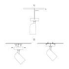 Plafoniera reglabila din aluminiu alb, 4 bucati - Lazzaro Viadurini