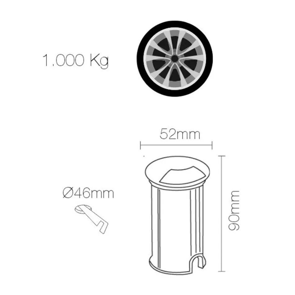Spot LED rotund 2W pentru exterior din otel inoxidabil, 4 bucati - Mayor Viadurini