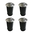 Spot LED rotund 2W pentru exterior din otel inoxidabil, 4 bucati - Mayor Viadurini