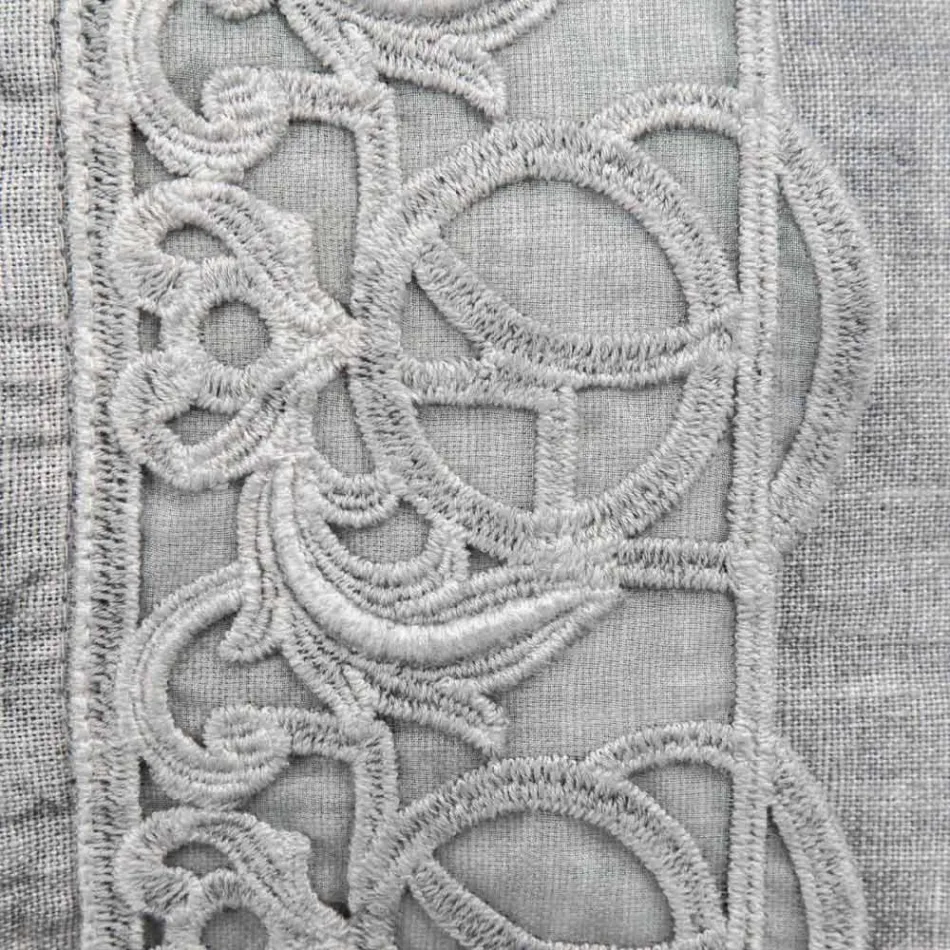 Italian Luxury Sinergia Dantela Gri Lenjerie Pat Fata de Perna - Stego Viadurini