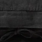 Husă de pernă pătrată din in negru greu și șireturi Made in Italy - Matero Viadurini