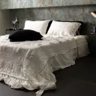 Husă de pernă pătrată din in negru greu și șireturi Made in Italy - Matero Viadurini