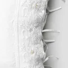 Fetă de pernă din in cu dantelă albă pentru pat cu design de lux Made in Italy - Kiss Viadurini