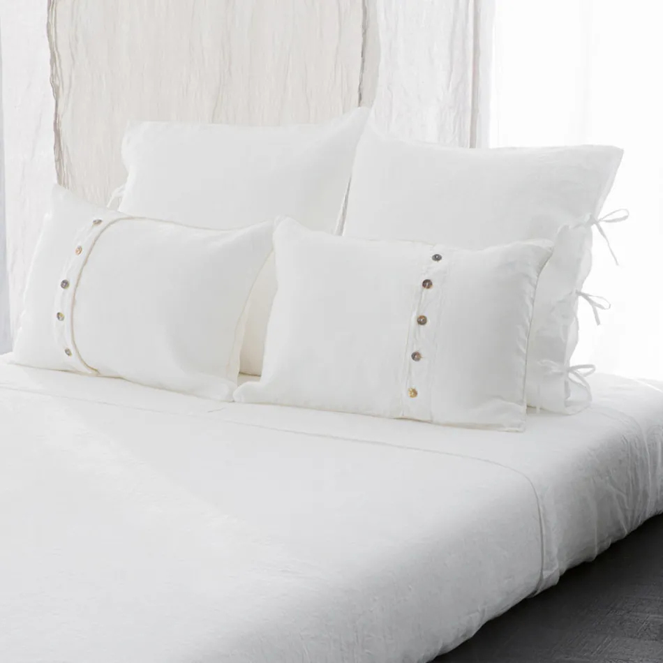 Față de pernă din cretă sau retro ușoară cu legături cu design pătrat - Prisco Viadurini