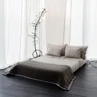 Fetă de pernă grea din in, cu decorațiuni de nasturi Agoya și tubulatură - mediteraneană Viadurini