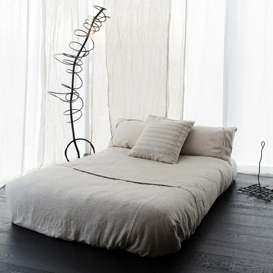 Față de pernă pătrată din lenjerie de cretă sau decor retro cu broderie sferă și cadru - cot Viadurini