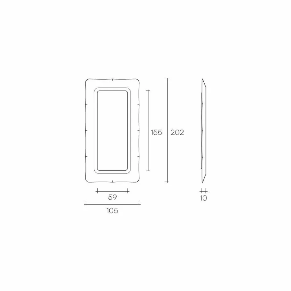 Oglindă de podea / perete Fiam Italia Dorian 202x105cm fabricată în Italia Viadurini