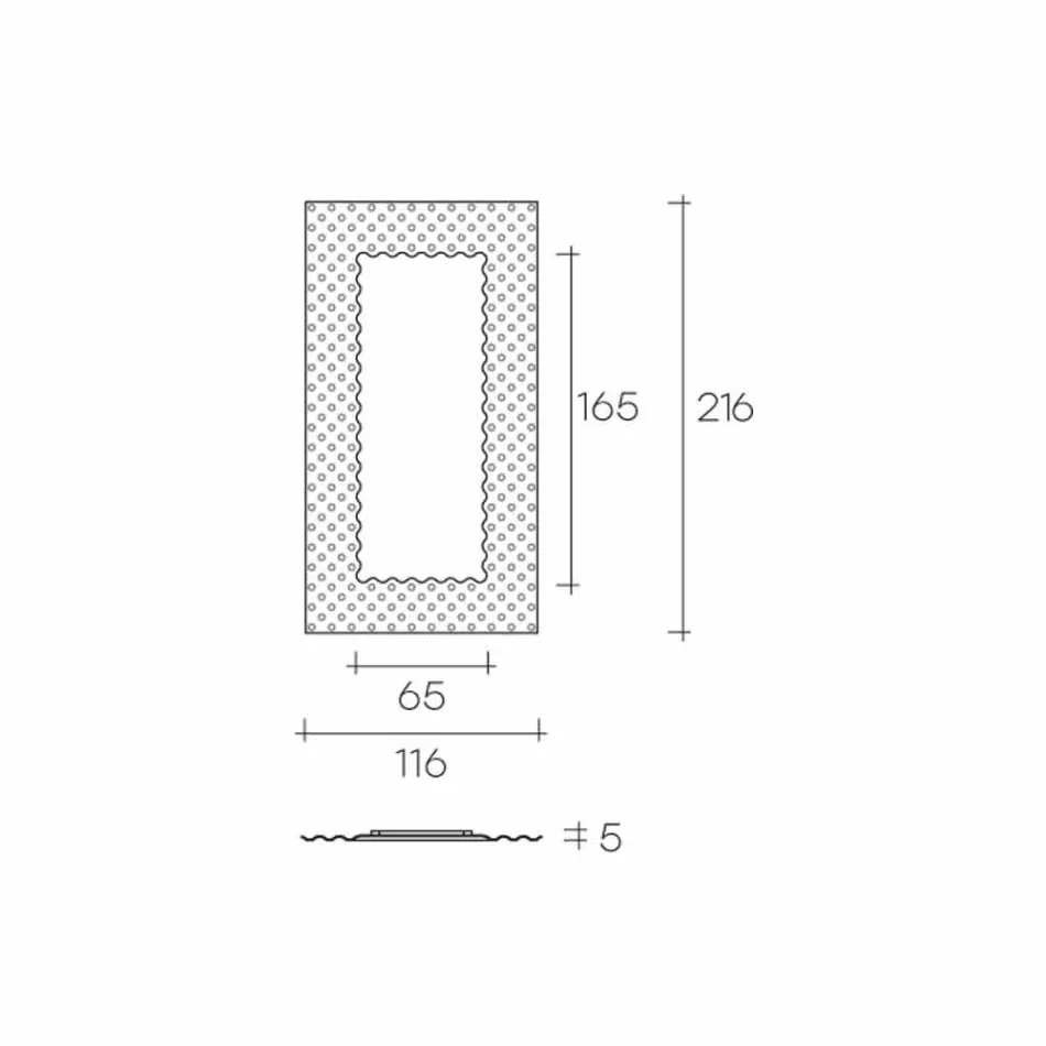 Oglindă modernă de perete / podea Fiam Italia Pop 216x116cm fabricată în Italia Viadurini
