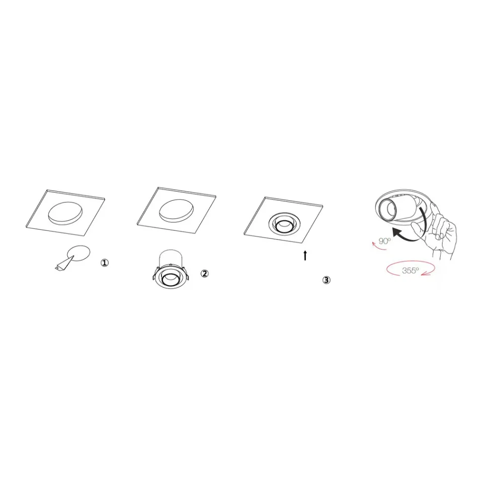 Plafoniera Led Reglabila Fotoproiector din Aluminiu 4 Piese - Etrusca Viadurini