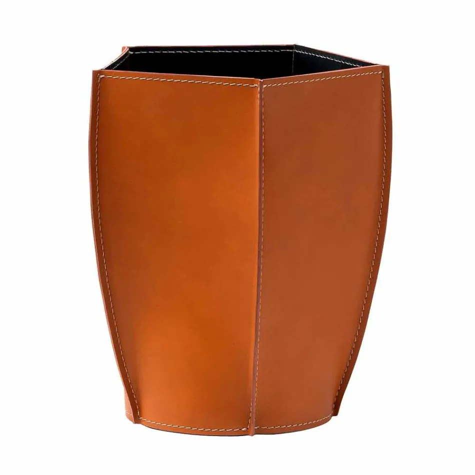 Proiectare cutie din piele regenerată Poligiono, fabricată în Italia Viadurini