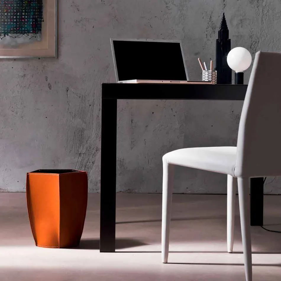 Proiectare cutie din piele regenerată Poligiono, fabricată în Italia Viadurini