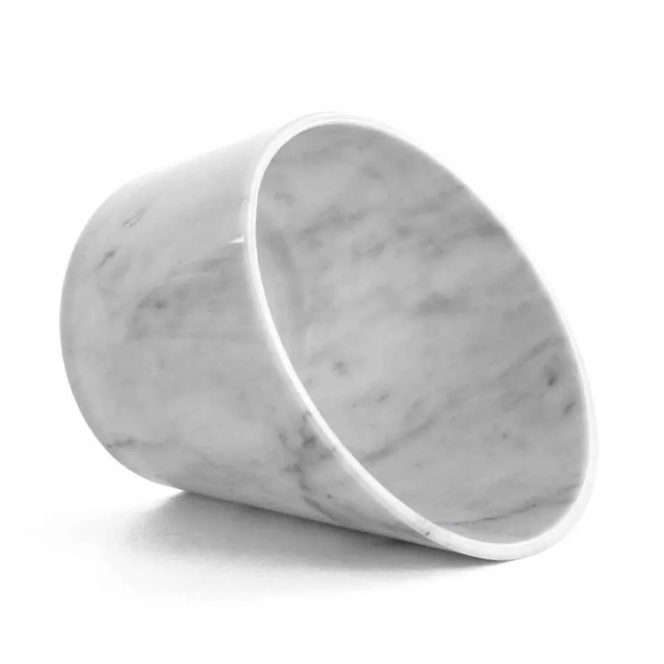 Glacetă de vin sau șampanie în marmură albă de Carrara Fabricată în Italia - Ciotti Viadurini