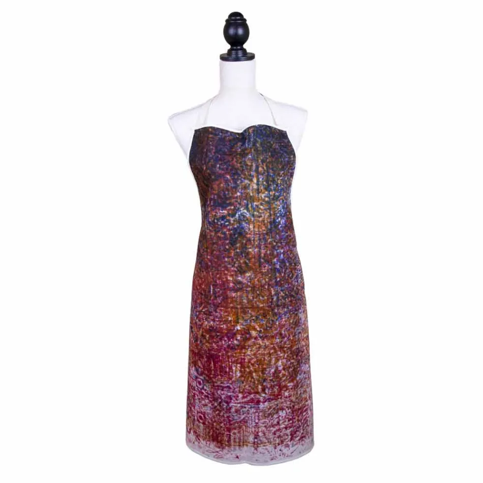 Șorț artizanal italian în bumbac cu imprimeu manual - mărci Viadurini