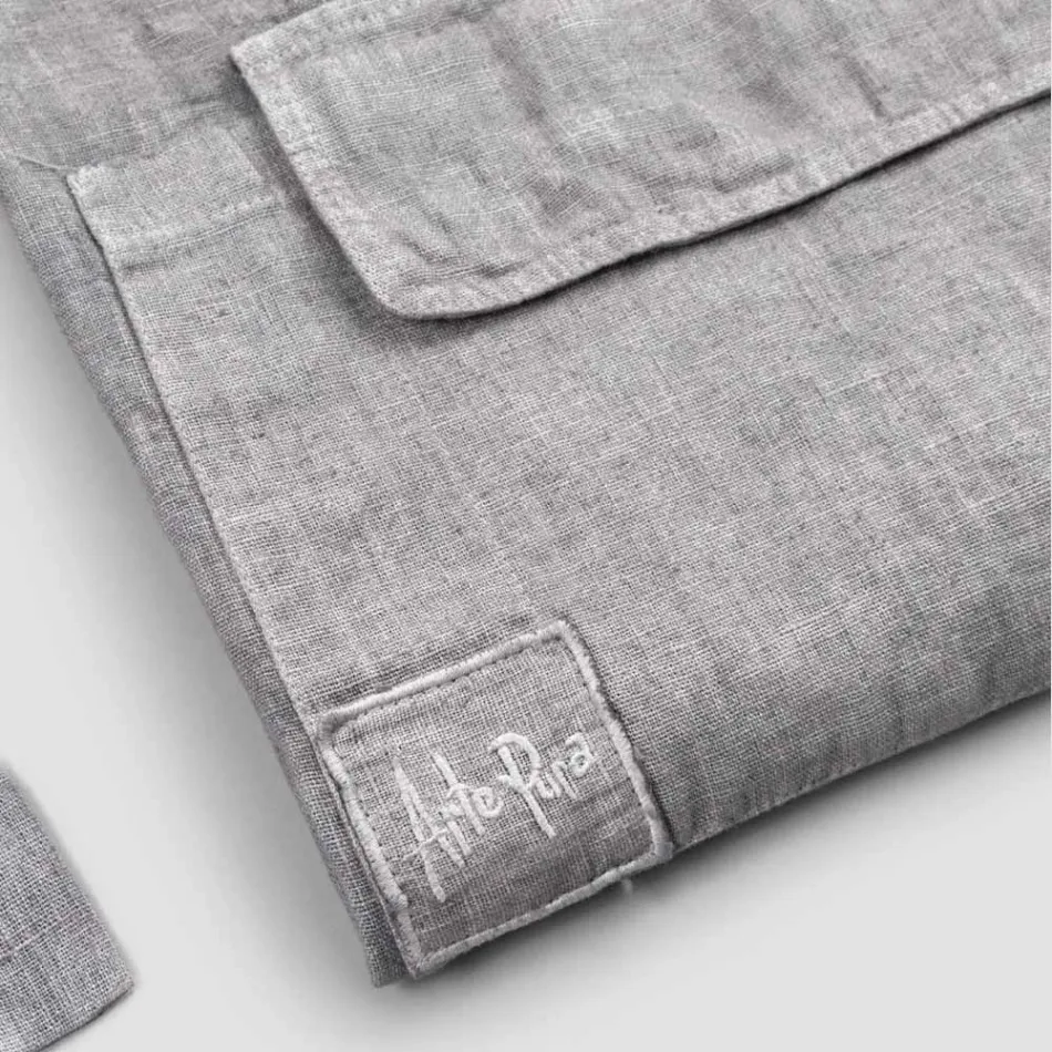 Șorț Bucătărie In Gri Antracit Model Scăzut cu Buzunar - Flick Viadurini