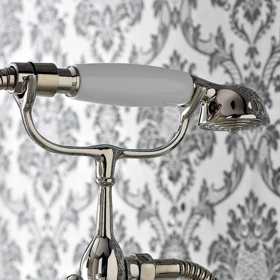 Grup clasic pentru cadă cu duș manual din alamă Made in Italy - Ercolina Viadurini