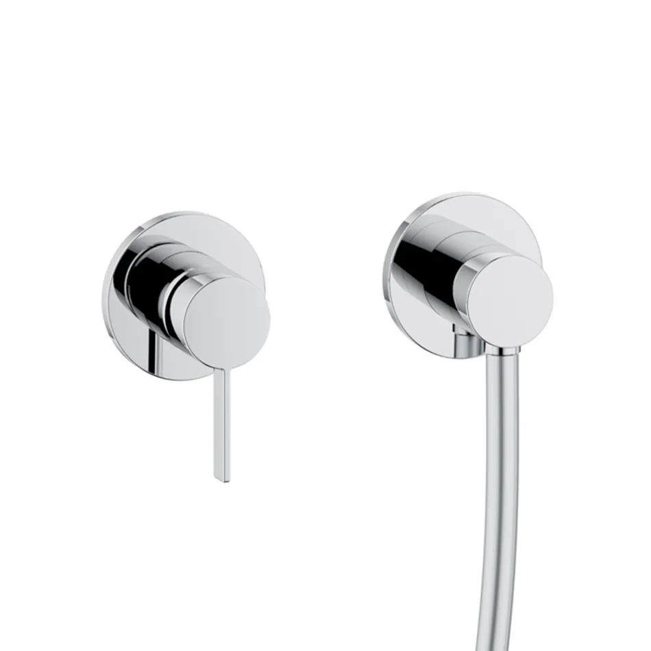 Grup de duș Cap de duș și șină glisantă Rozetă rotundă sau pătrată - Erkole Viadurini