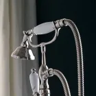 Cadă de baie pe podea cu suport pentru prosoape și duș manual Made in Italy - Torino Viadurini