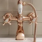 Grup pentru cadă din alamă cu design vintage, fabricat în Italia - Klarisa Viadurini