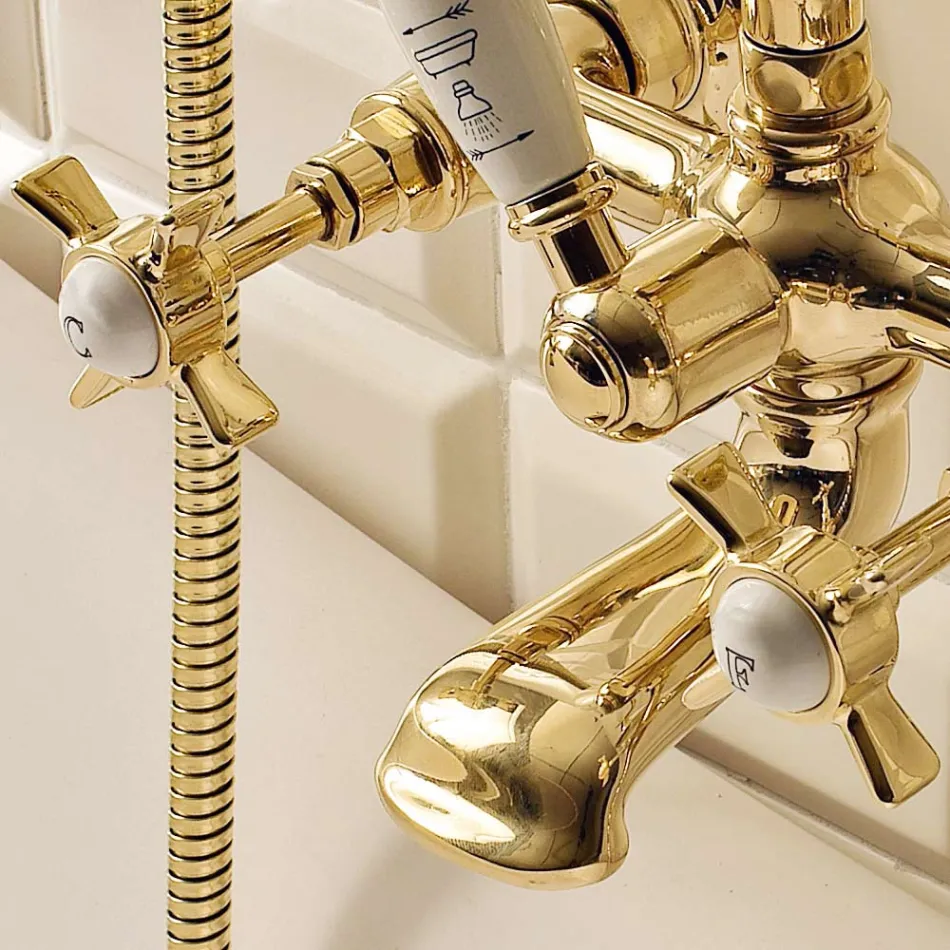 Grup pentru cadă din alamă în stil vintage fabricat în Italia - Katerina Viadurini