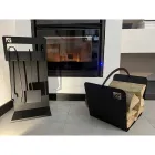 Set de instrumente de design pentru șemineu din oțel negru fabricat în Italia - Ostro Viadurini