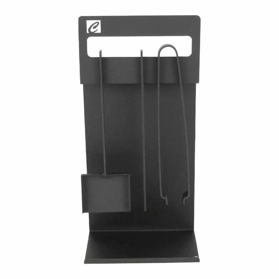 Set de instrumente de design pentru șemineu din oțel negru fabricat în Italia - Ostro Viadurini