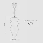 Lampa cu 3 elemente din ceramica de diferite forme Made in Italy - Bumbum Viadurini