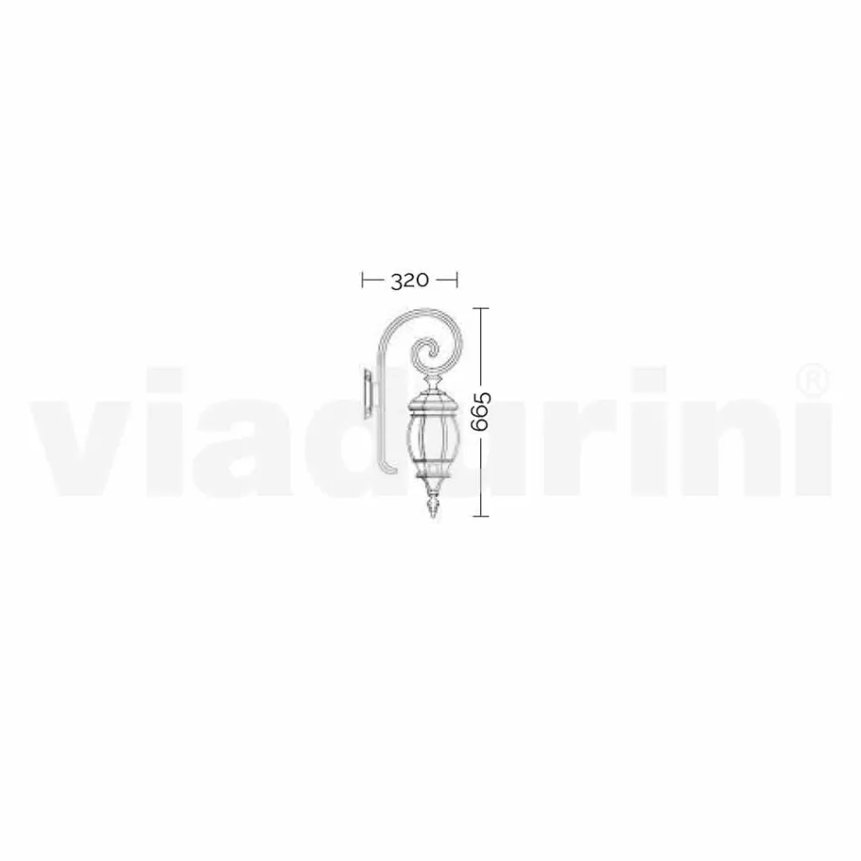 Lampa de perete exterior din aluminiu turnat sub presiune din Italia, Anika Viadurini