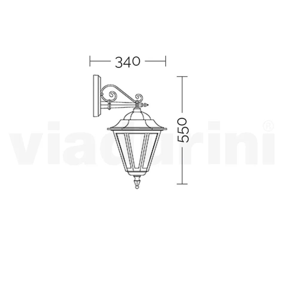Aplica de gradina din aluminiu turnat sub presiune Made in Italy - Pinako Viadurini